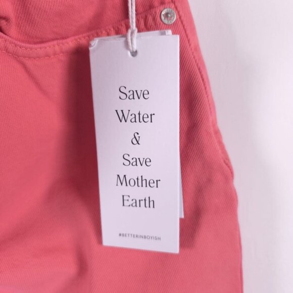 NWT BOYISH The Toby Straight Jeans Pretty Pink Tapered High Waist Button Fly 26 - Picture 14 of 16